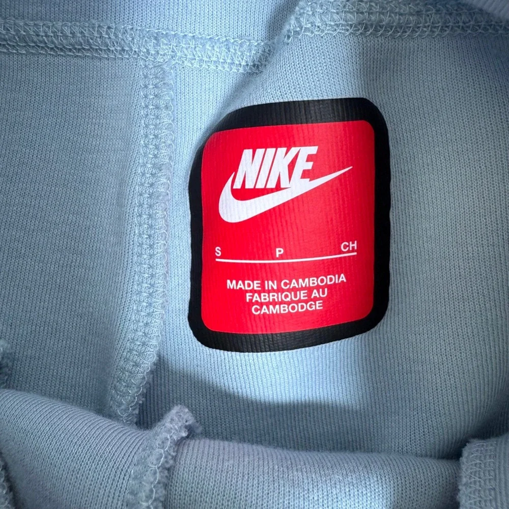 Nike Tech Fleece Joggers Mens Small Light Blue Grey Colorblock Sweatpants CU4495